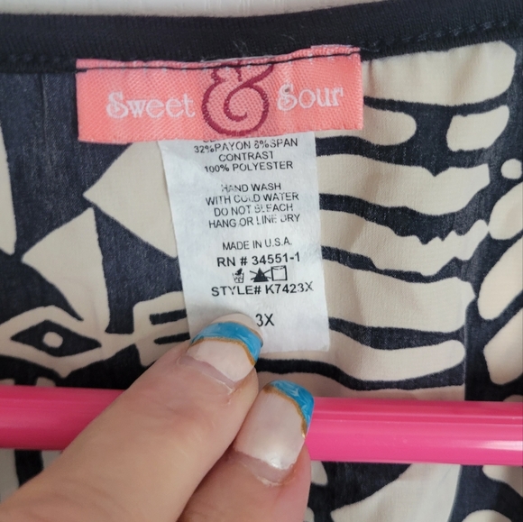 Sweet & Sour women's size 3X blouse - Picture 3 of 5